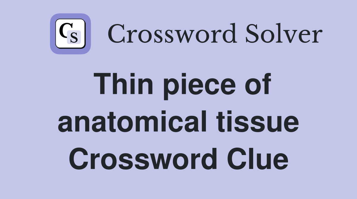 Thin piece of anatomical tissue Crossword Clue Answers Crossword Solver